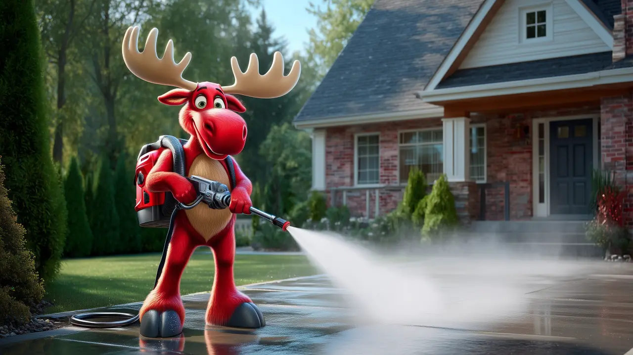 Professional pressure washing service transforming a driveway in Charlotte NC