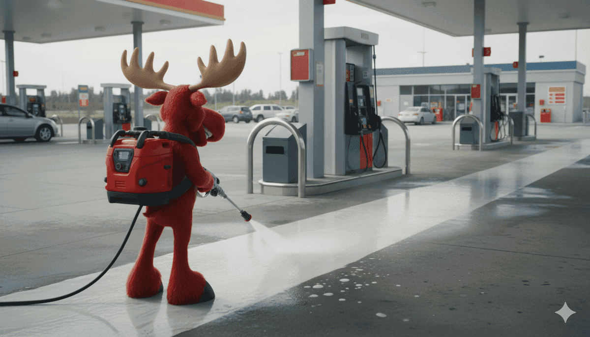 Professional parking lot cleaning service by Red Moose Exterior in Charlotte NC